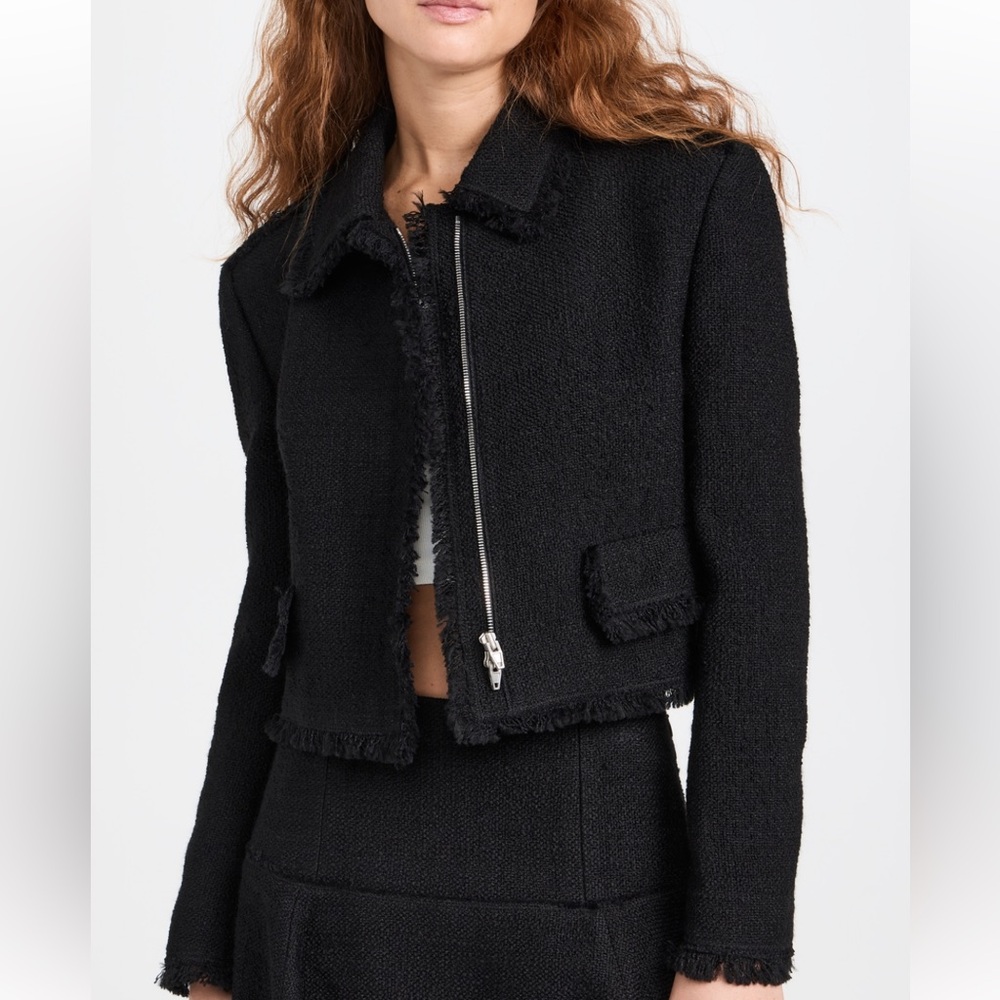 Juun J Tweed Zip-up Blazer